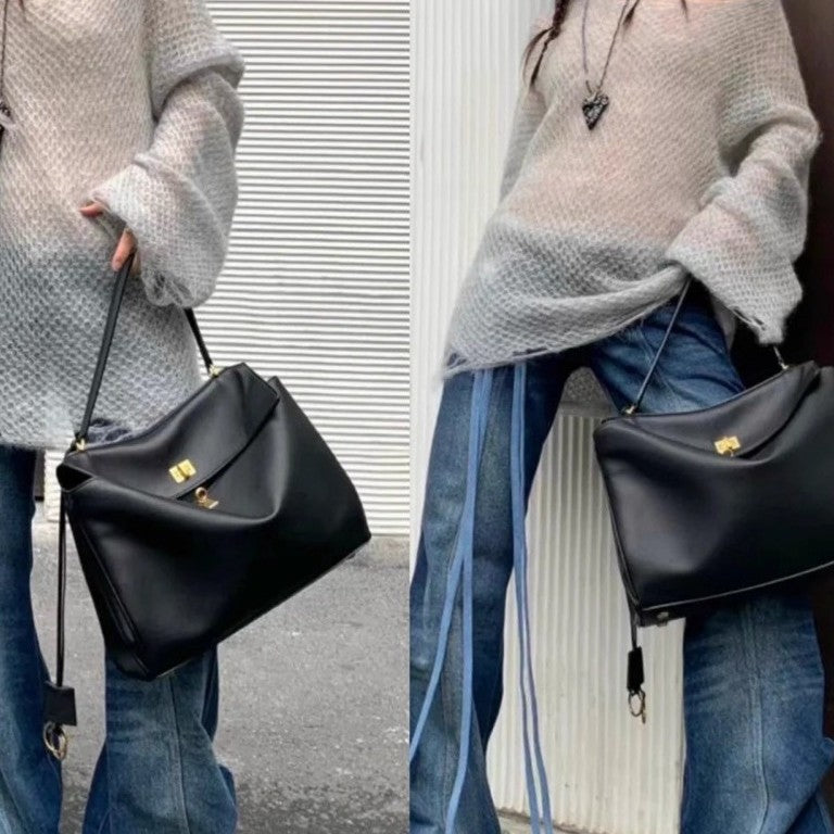Vintage Autumn Winter Suede Matte Tote Bag, Elegant Shoulder Crossbody Kelly Bag for Women, Large Capacity Commuter Underarm Bag