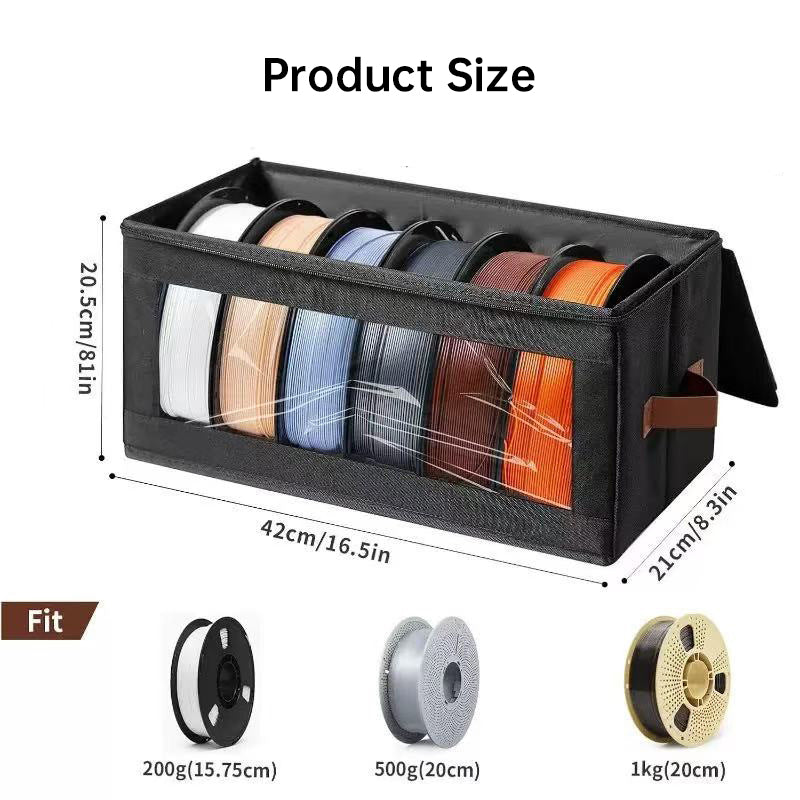 3D Printer Filament Storage Box, Dry Storage Container with Accessory Holder for Home, Office, Workshop
