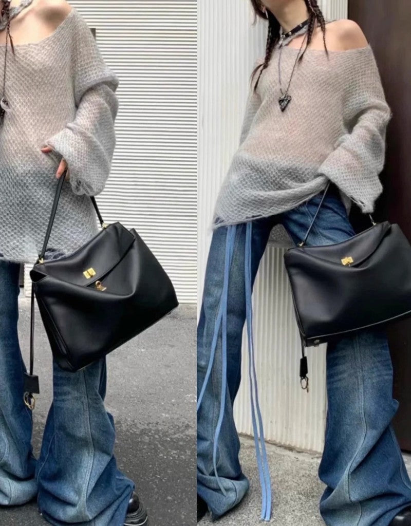 Vintage Autumn Winter Suede Matte Tote Bag, Elegant Shoulder Crossbody Kelly Bag for Women, Large Capacity Commuter Underarm Bag